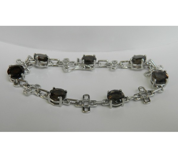 12,52 Cts. Smokey Sterlingsilber Armband 