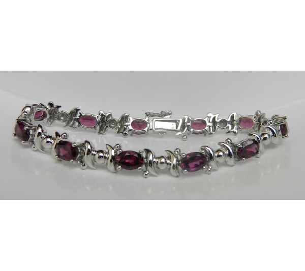 11,05 Cts. Rhodolite Sterlingsilber Armband 